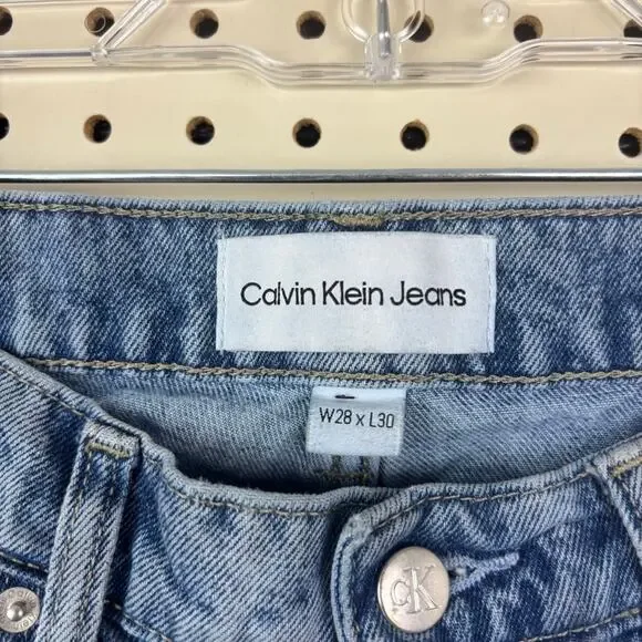 Calvin Klein Low Rise Loose Jeans Baggy Wide Leg Acid Wash 28x30 - Picture 5 of 8